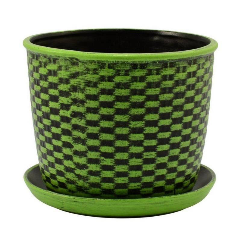 Doniczka ceramiczna z podstawką Klasyczna 19 mix